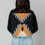 Black, Gray, Mustard & Cream Aztec Backpack